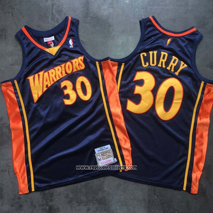 Camiseta Golden State Warriors Stephen Curry #30 Mitchell & Ness 2009-10 Azul